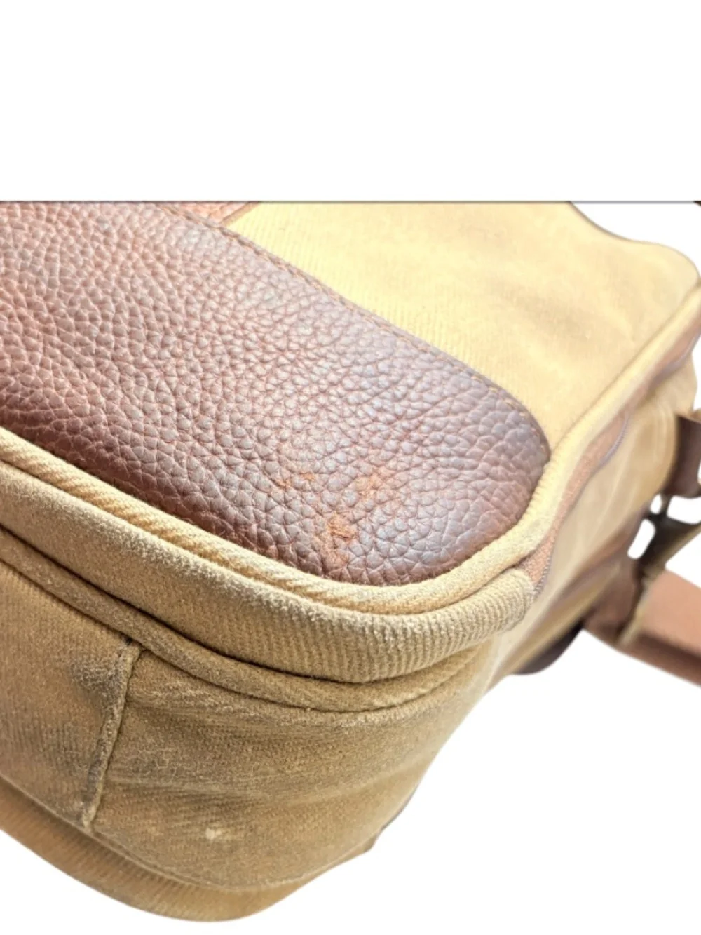 L.L. Bean vintage waxed canvas and leather briefcase laptop bag